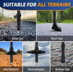 1 Pair Trekking Poles Walking Hiking Sticks Anti-shock Adjustable Alpenstock