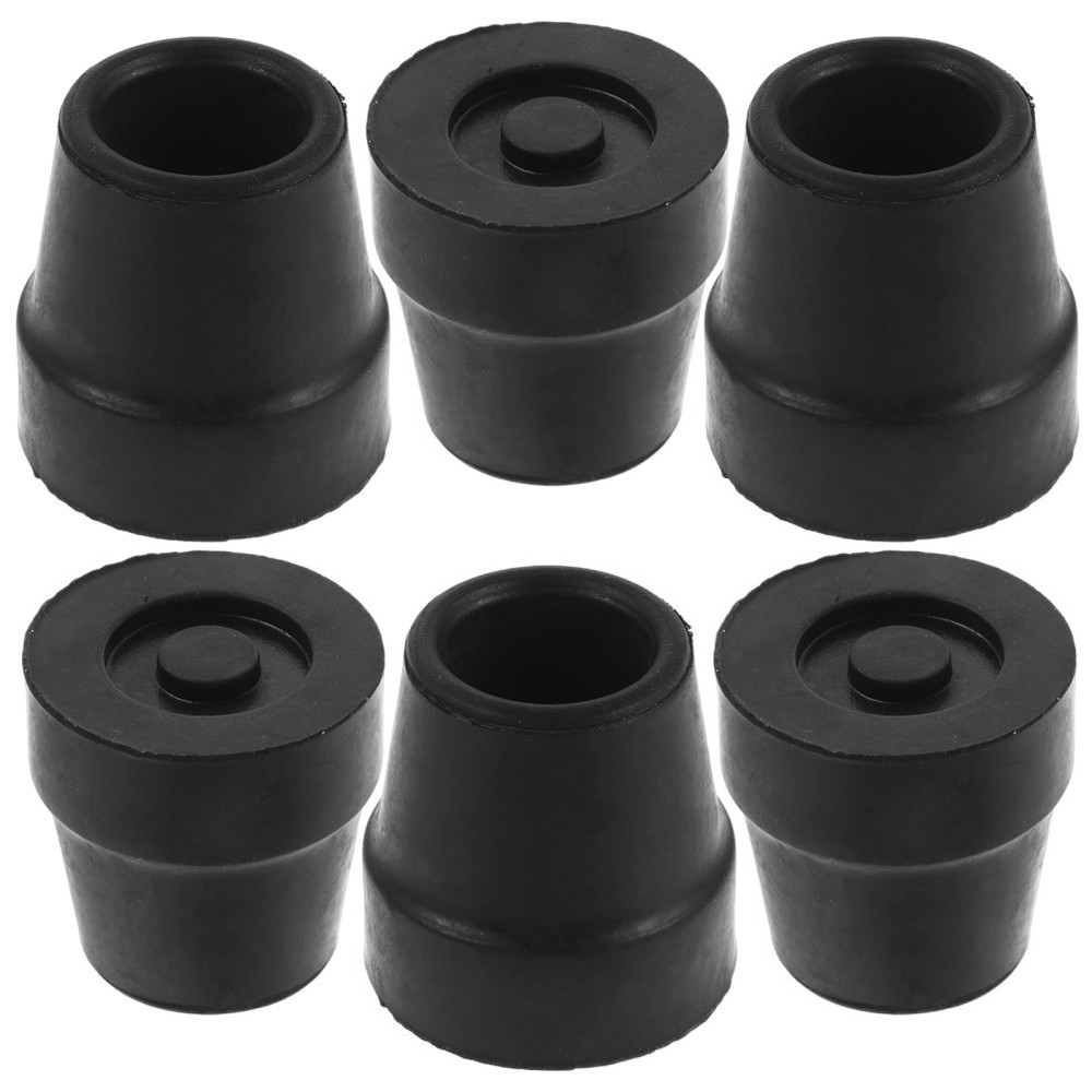 6pcs Quad Cane Replacement Tips -16mm Rubber Walking Stick Bottom Feet –