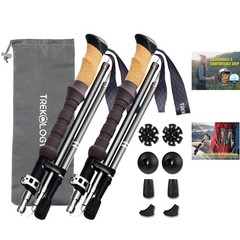 Compact Trek-Z Folding Trekking Poles with Cork Handle for Outdoor Adventures