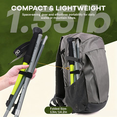 1 Pair Collapsible Trekking Poles Lightweight Adjustable Aluminum Walking Sticks