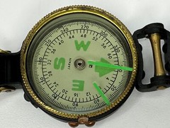 Vintage WFS Engineers Lensatic Compass No. 114 w/ Box Instructions Scouts Hunter