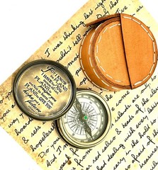 Jeremiah 29:11 Engraved Brass Pocket Compass w/ Leather Case Vintage Gift