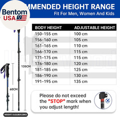 Collapsible Trekking Poles for Hiking 2 Pack – Adjustable Aluminum Hiking Poles,