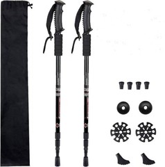 Bastones de trekking para senderismo paquete de 2 plegables, ligeros, antigolpes