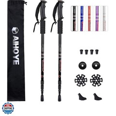 Hiking Trekking Poles, 2 Pack Collapsible, Lightweight, Anti Shock, Walking S…