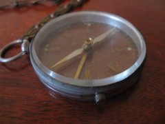 Vintage Clear Glass Handheld Hiking Camping Mapping Compass Made in Japan