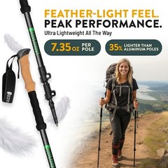 Moisture-wicking Cork Grip Trekking Poles – Adjustable Length for All Hikers