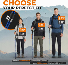 Trek-Z Collapsible Hiking & Trekking Poles – Balance Support for Seniors, Women,