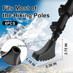 6Pcs Replacement Cane Tips – Walking Sticks Accessories, Fit Most Trekking & Hik