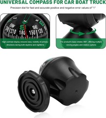 Adjustable Car Dashboard Compass, Portable Navigation Ball for Car Truck & Boat