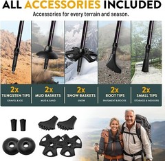 Moisture-wicking Cork Grip Trekking Poles – Adjustable Length for All Hikers