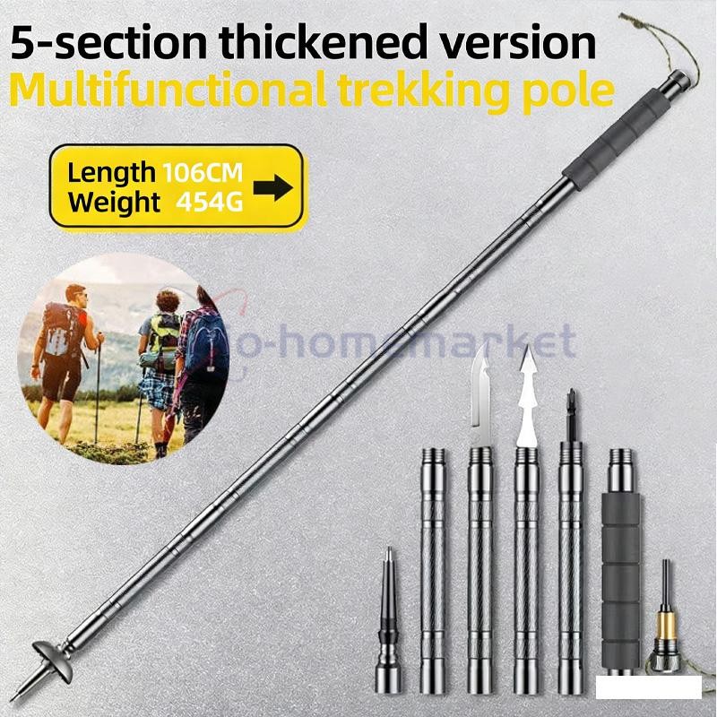 Multi Trekking Poles, Detachable Hiking Trekking Poles With 5-Section Tool