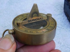 1.75″ Pocket Brass Camping Sundial Compass & Case