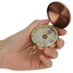 Vintage Copper Flip Pocket Compass Navigation Tool for Camping Hiking Boating