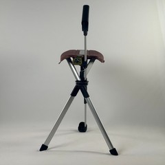 STEP2GOLD Ta-Da Chair Series 2, Portable Trekking Hiking Pole in Brown 34.3″