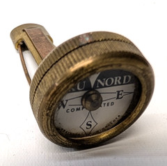 Vintage Brass Tru Nord Compensated Compass With Locking Pin Clip Brainerd MN