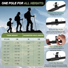 100% Carbon Fiber Hiking Trekking Poles Ultra Strong Carbon Hiking Sticks
