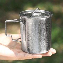 Titanium Camping Mug Portable Coffee Cup 450ml Capacity Smooth Rim Design