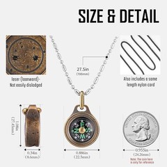 High-Sensitivity Glow-in-the-Dark Titanium Pocket Compass – Ideal Outdoor Gift