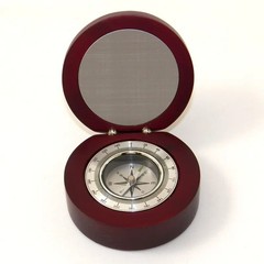 Compass-wood Box Outdoor Camping Hiking Nautical Gift Desk Decor Antique look