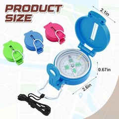 6 Pack Multi-Color Mini Lensatic Compass with Lanyard Orienteering Navigation