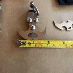 2 Stainless Steel 4-Claw Folding Hook – Hiking, Camping, Backpack Fix – New