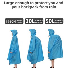 Waterproof and Windproof Adult Raincoat with Hood Lightweight Outdoor Coat