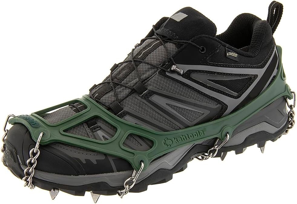 Kahtoola MICROspikes -snow, ice, trail hiking crampons – GREEN, SMALL