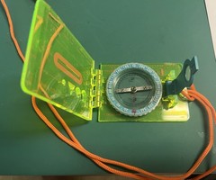 Ultimate Survival Hi Vis. Lensatic Map Compass Made In USA Used Great Condition