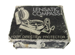 Vintage Lensatic Compass Japan Original Box Military Style Hiking Camping GC