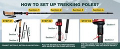 Carbon Fiber Trekking Poles 2-Pack – Lightweight Collapsible Hiking Sticks with