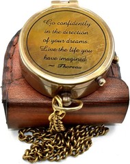 Go Confidently in The Direction of Your Dreams | Engraved Pocket Compass with