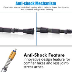 2X Trekking Poles Nordic Walking Hiking Sticks Adjustable Anti-shock Alpenstock