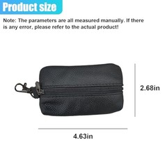 Leather Car Key Case Holder, Auto Smart Key Fob Protector Pouch with Black
