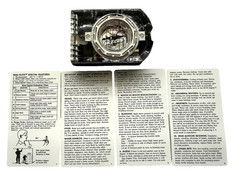 Vintage 1983 Brunton 8040G Elite Mirrored Sighting Compass USA Made w/ Pouch