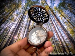 Personalized – “2” Brass Compass with Chain and Leather Case – Thoughtful Gift