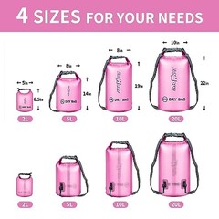 Waterproof Dry Bag – Roll Top Transparent Storage 2L Pink