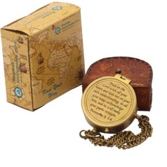 Trust in The Lord Proverbs 3 5-6 Solid Brass Directional Engraved Compass Bap…