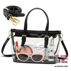 Clear Bag for Stadium Events, Stadium Approved Clear Crossbody Bag, Clear Black