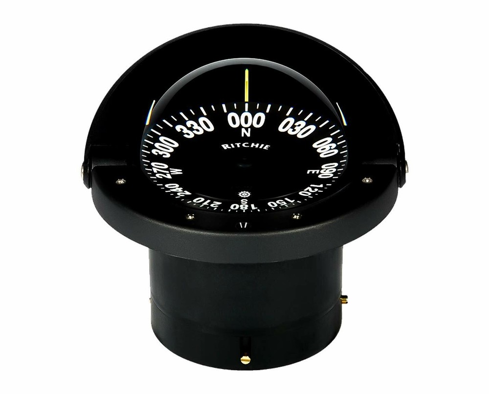 Ritchie Navigator Flush Mount Compass 4.5″Power Damp Flat Card Dial Black FN-201