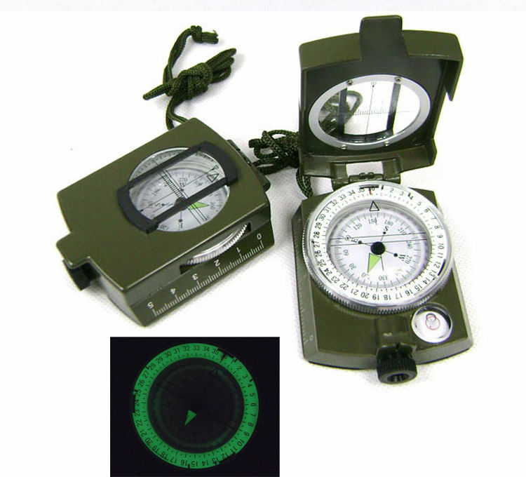 High Quality Pocket Military Army Geology Metal Compass Military Green Color