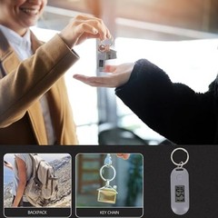 Digital Keychain Watch with Clip, Small Pocket Watch Grey