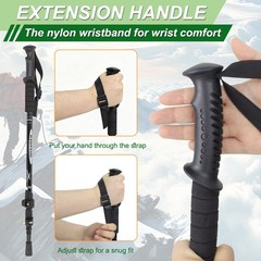 Pair of 2 Trekking Poles Walking Hiking Sticks Anti-shock Adjustable Alpenstock