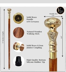 Stainless Steel Walking Hiking Stick Cane Silver97 Noble Luxury vintage Handmade