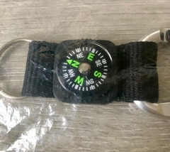 Carabiner Compass Keychain, Nylon FOB, New in Package