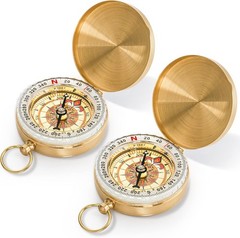 Vintage Brass Compass with Glow in the Dark Feature – Ideal for Camping & Hiking