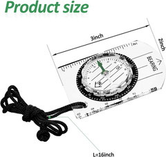 BBTO 9 Pieces Orienteering Compass Hiking Backpacking Camping Compass Map Readin