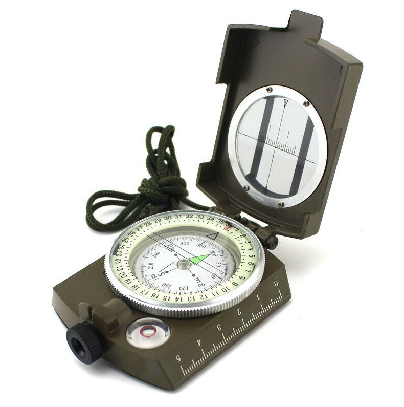 Professional Compass Geological Hiking Navigation Army Outdoor Green New