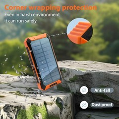 36000mAh Güneş Enerjili Powerbank Kablosuz Şarj 4 Kablo LED Fener Outdoor