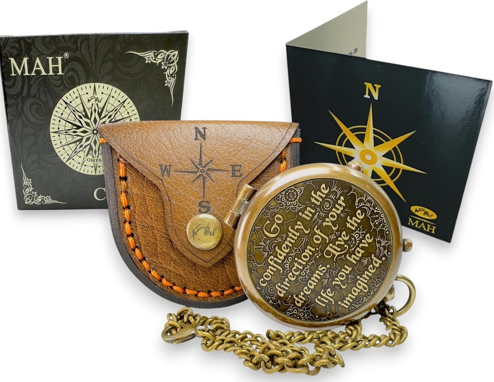 True North Compass – Go Confidently in The Direction of Your Dreams – Embossed